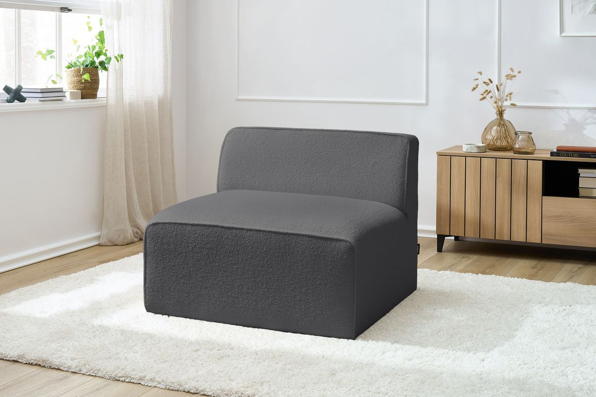 Chauffeuse 1 place pour canapé modulable MEGEVE tissu bouclette