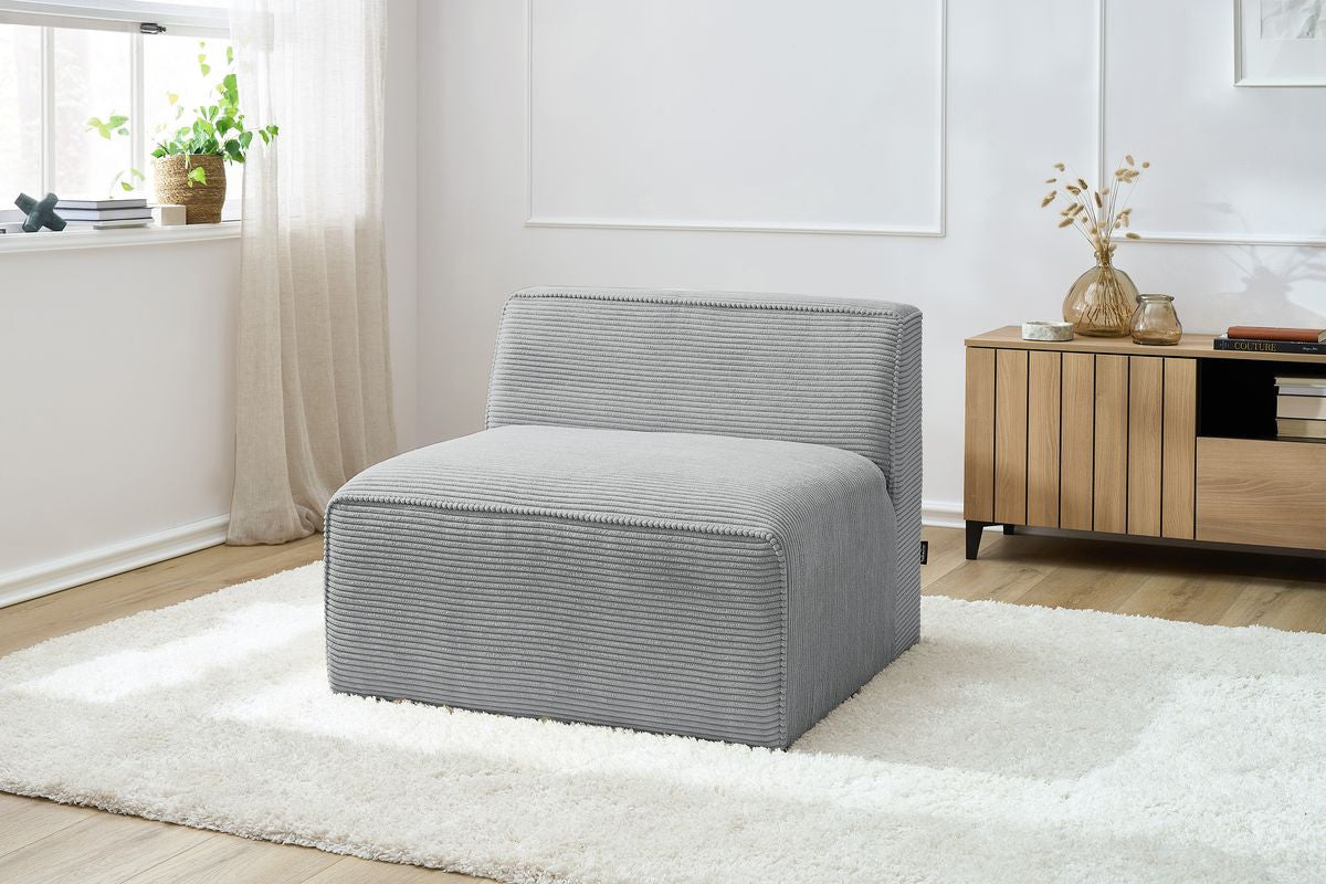 Chauffeuse 1 place pour canapé modulable MEGEVE tissu velours côtelé
