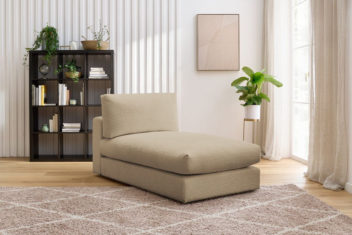 Chaise longue voor de modulaire bank PARIS in badstof