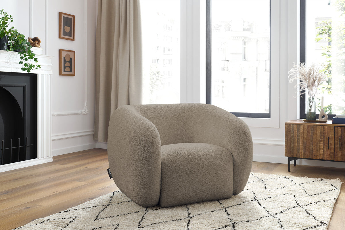 Fauteuil CELINE tissu bouclette