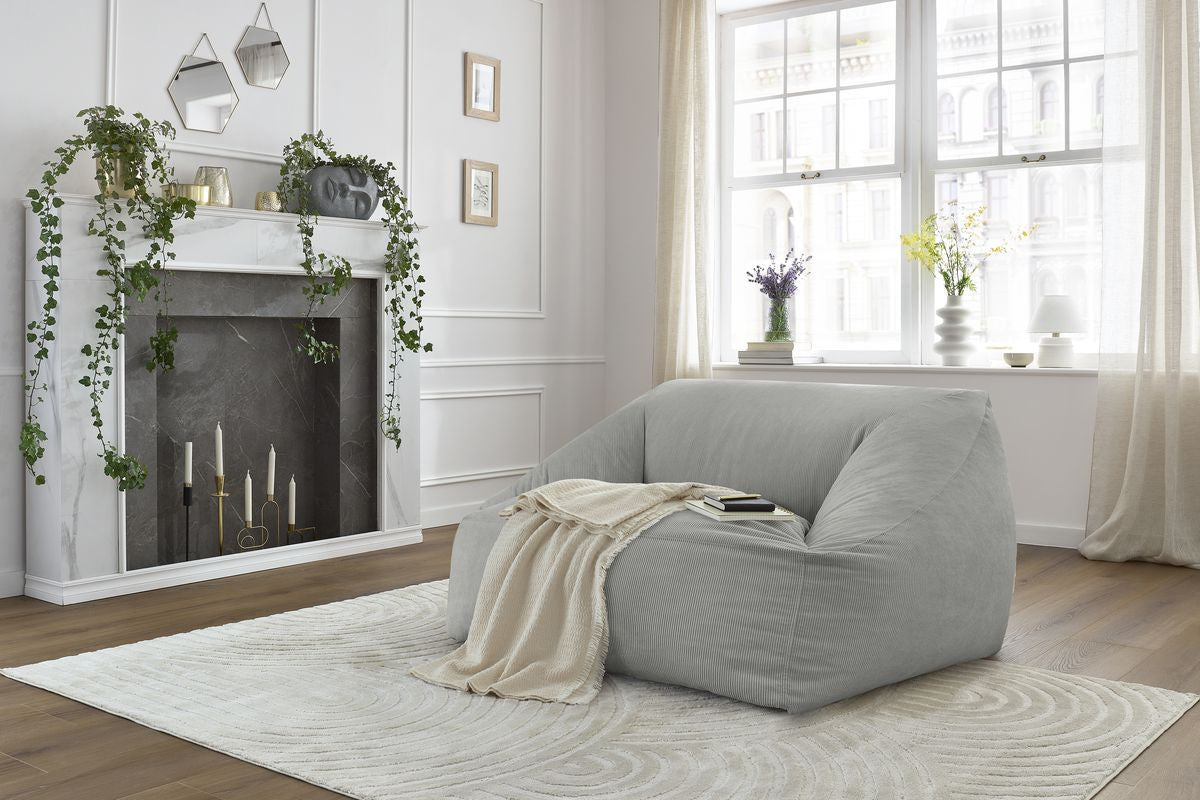 Pouf ultra moelleux LILIBET velours côtelé