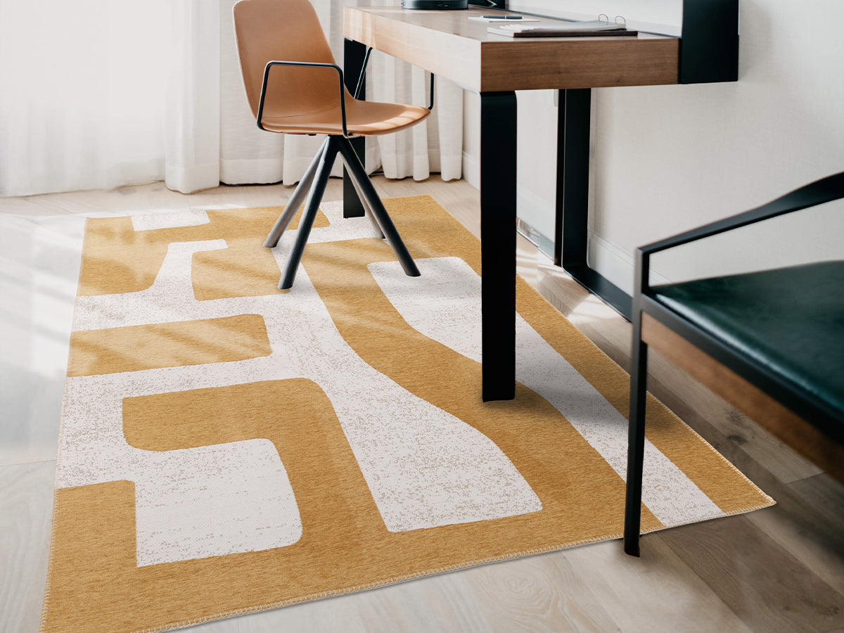 Tapis poils ras JASPER motif abstrait