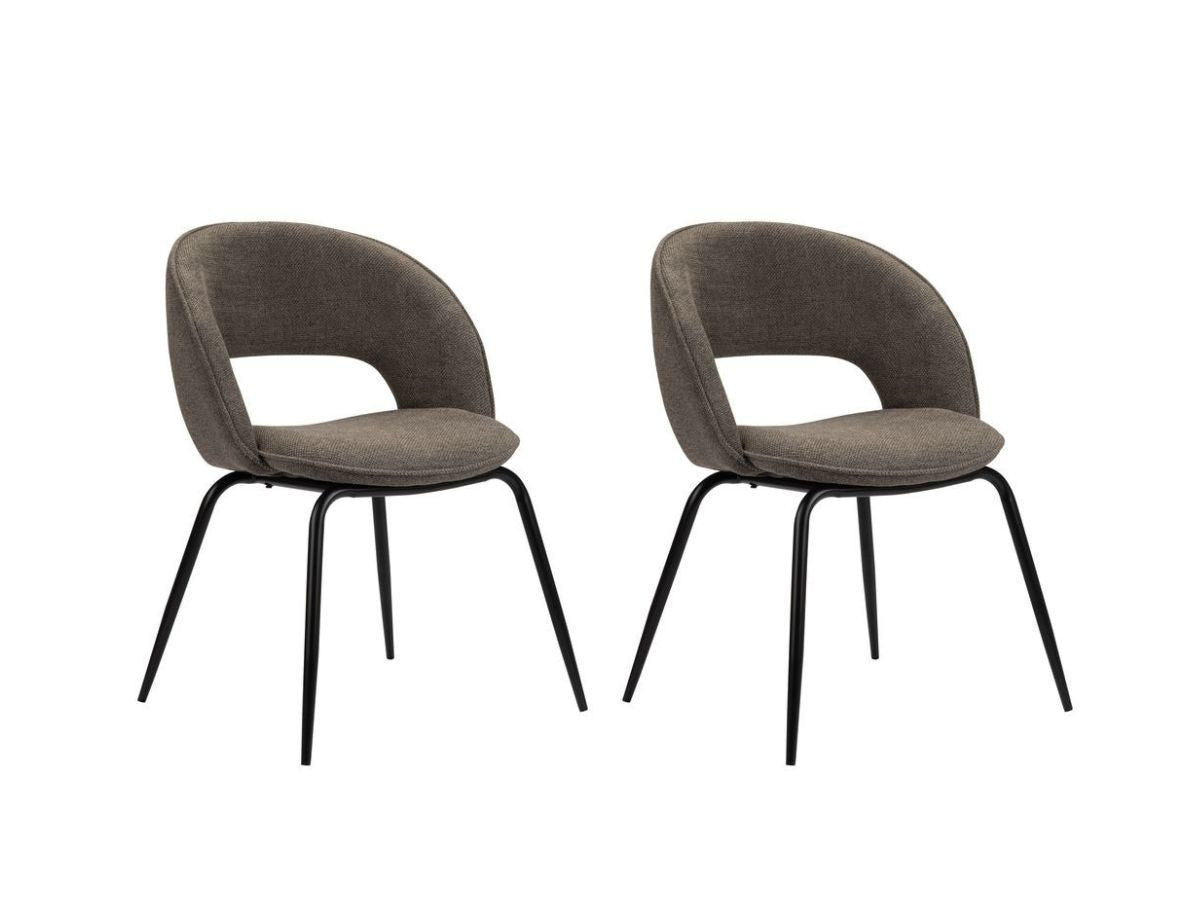 Lot de 2 chaises DOMI tissu texturé