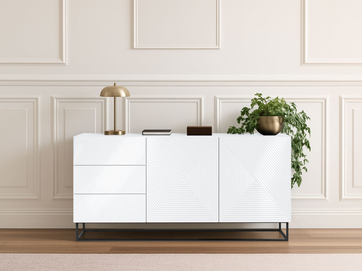 ALICE 2-deurs dressoir 167 cm metalen poten