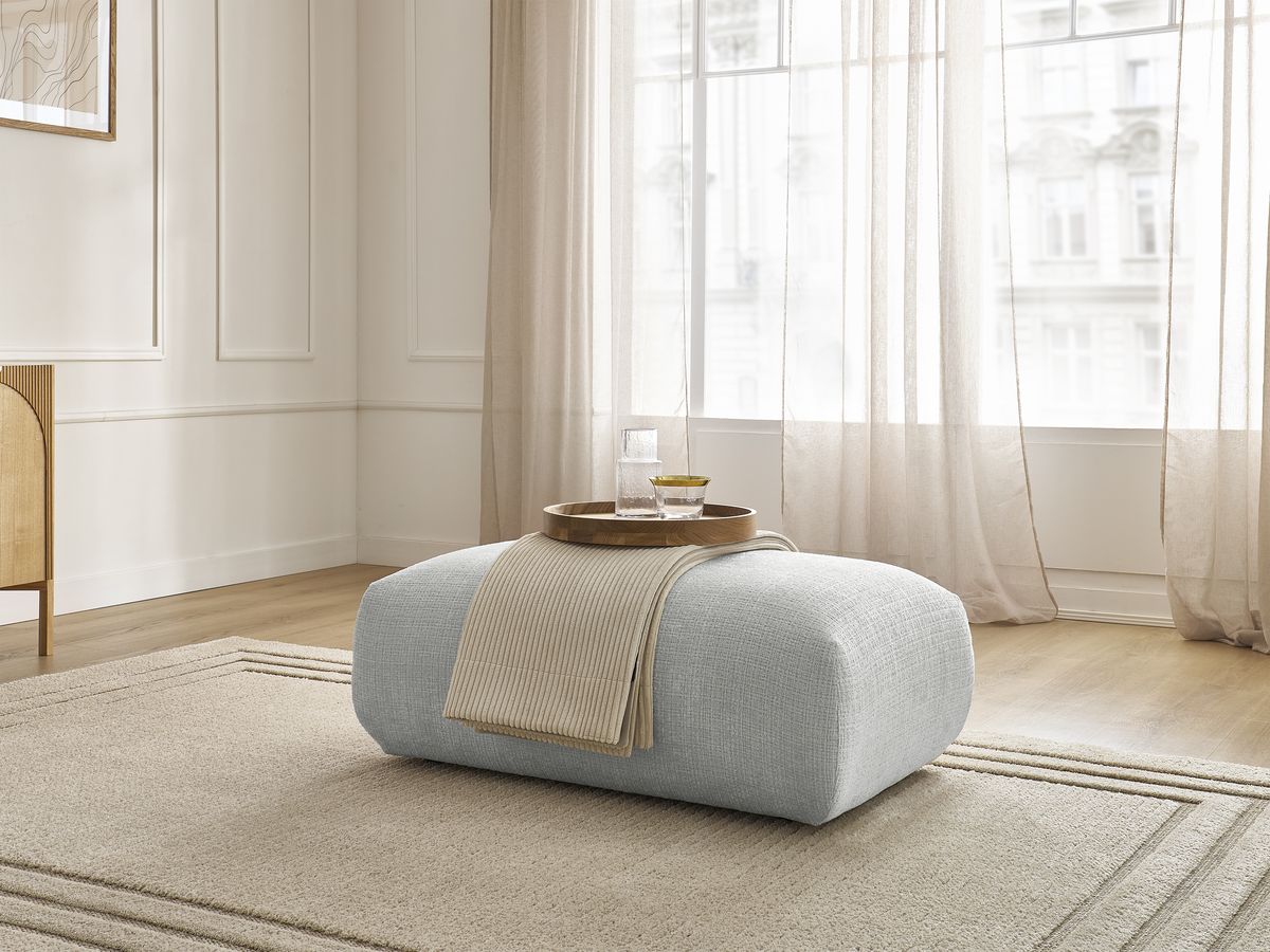 Petit pouf pour canapé modulable SIRIUS tissu texturé
