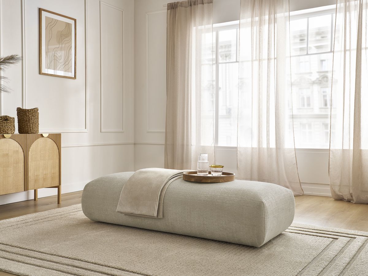 Grand pouf pour canapé modulable SIRIUS tissu texturé