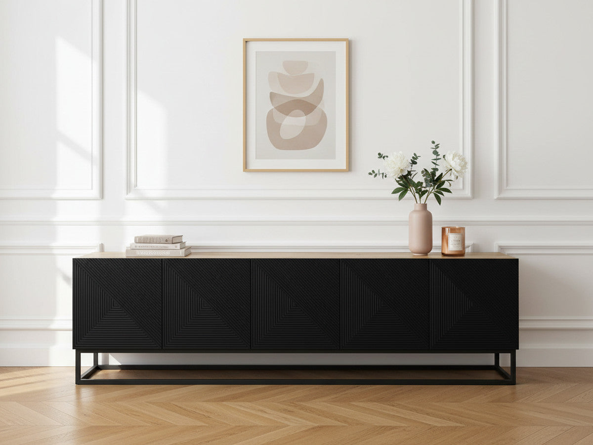 ALICE 200 cm TV-meubel met metalen poten