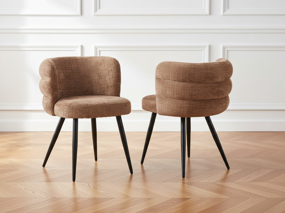 Lot de 2 chaises SOLEA tissu velours