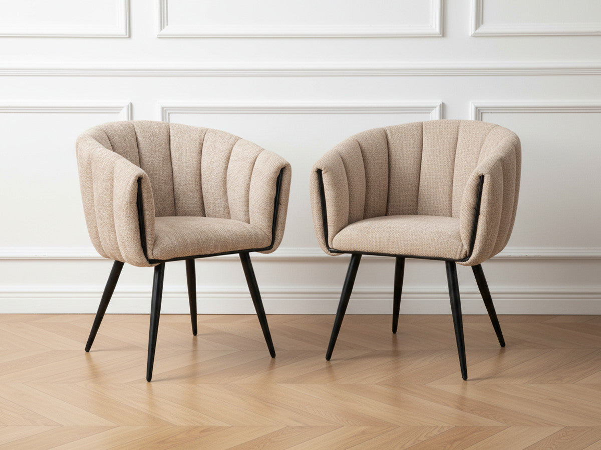 Set van 2 ADA fluwelen stoffen stoelen