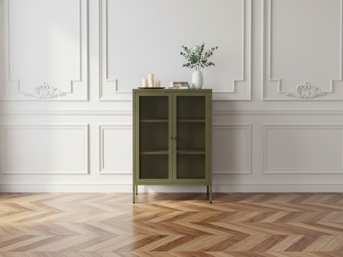 Buffet haut 2 portes 70 cm CLARA métal édition limitée