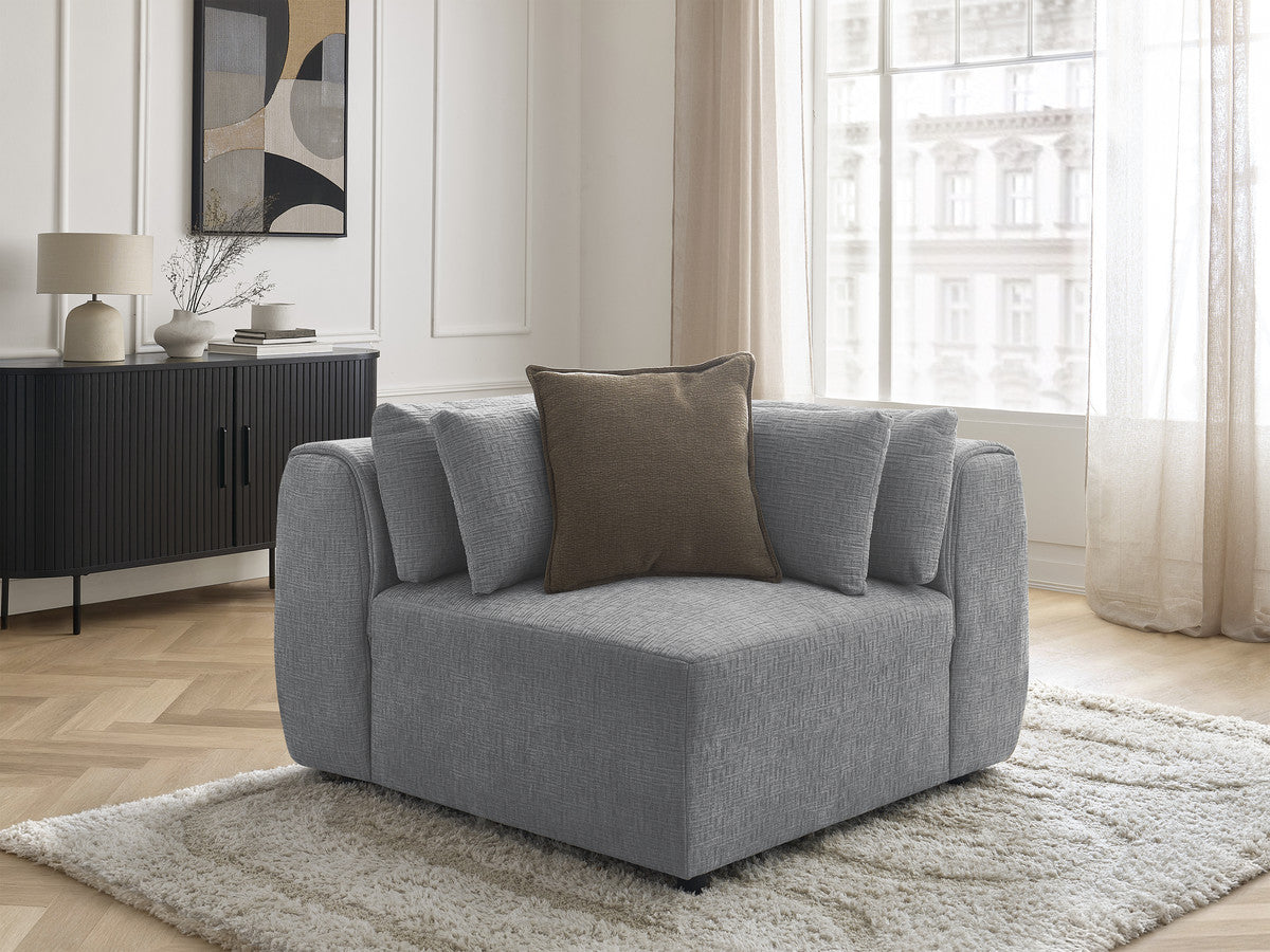 Angle avec têtière pour canapé modulable JANA tissu texturé