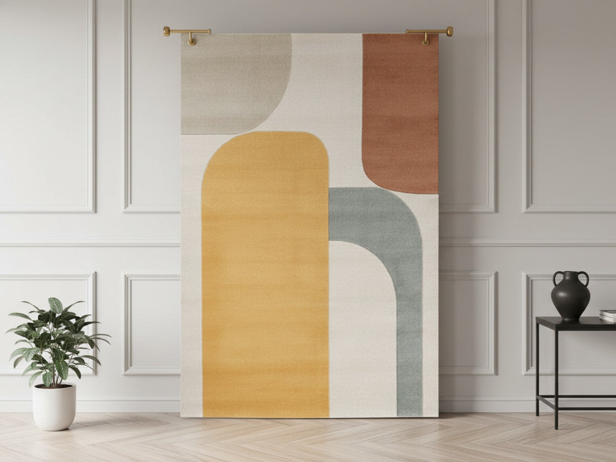 Tapis poils courts ROBIN motif abstrait