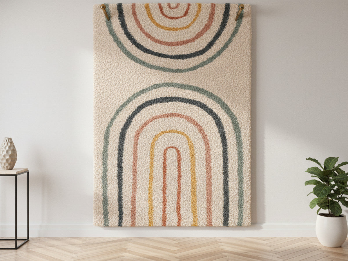 Tapis poils longs LILIA motif abstrait