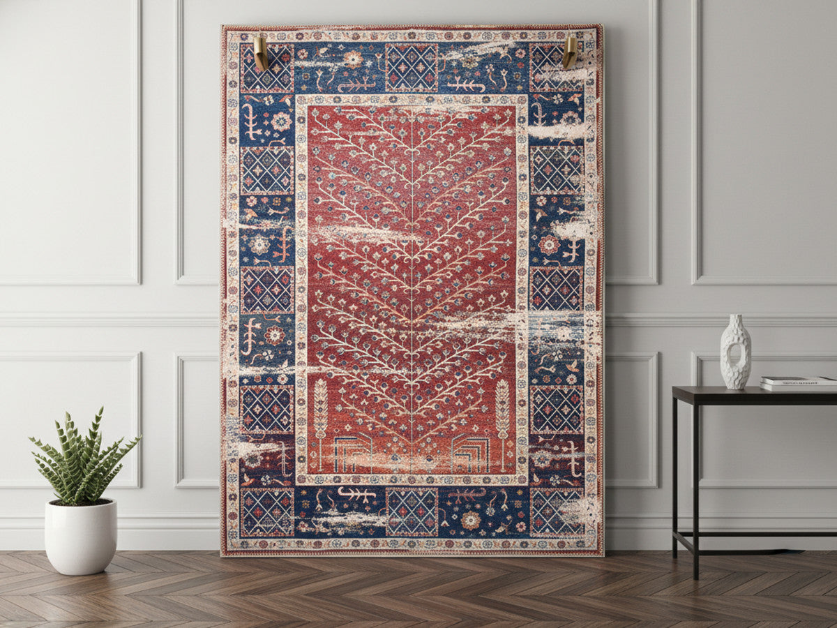 PAGE laagpolig vloerkleed met vintage patroon