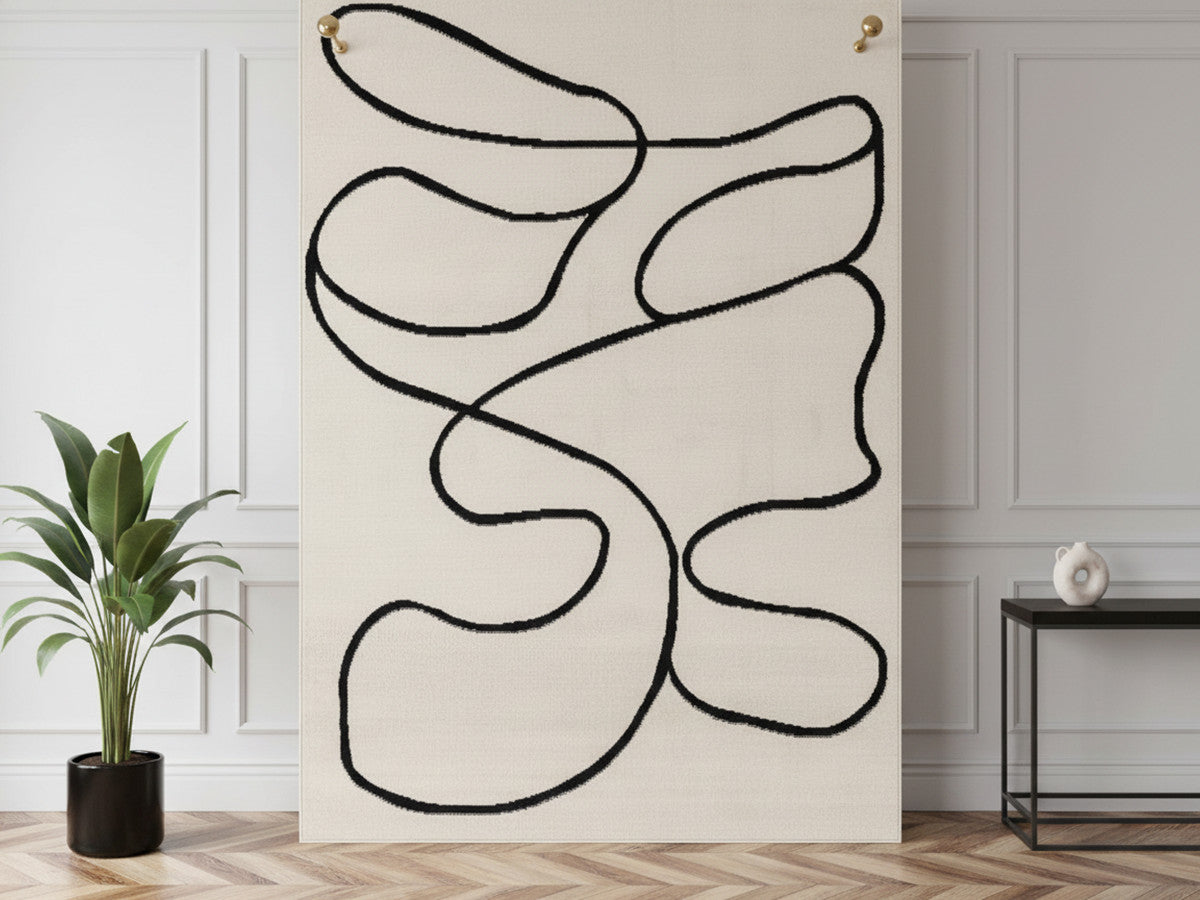 Tapis poils ras EDITH motif abstrait