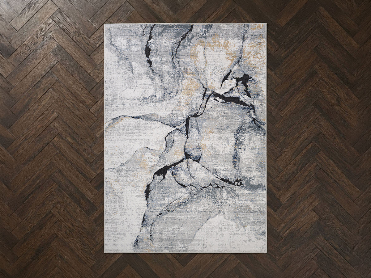 Tapis poils ras ALDA motif abstrait