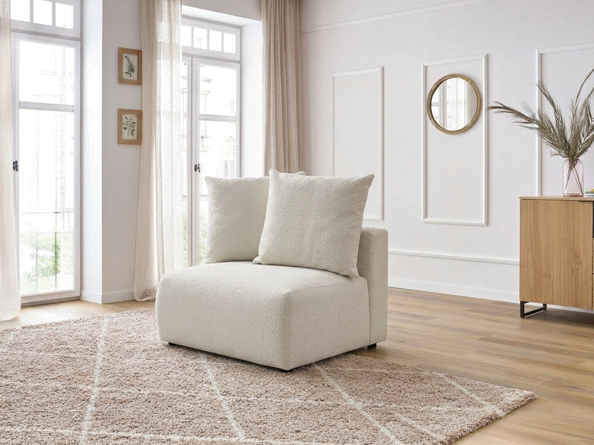 1-zits fauteuil zonder armleuning voor modulaire bank VOLTAIRE in gem?leerde stof