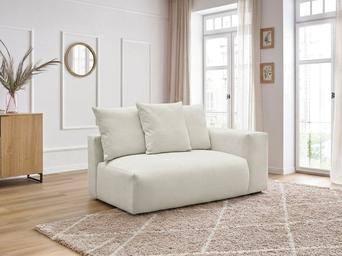 2-zits fauteuil met armleuning voor modulaire bank VOLTAIRE in gem?leerde stof