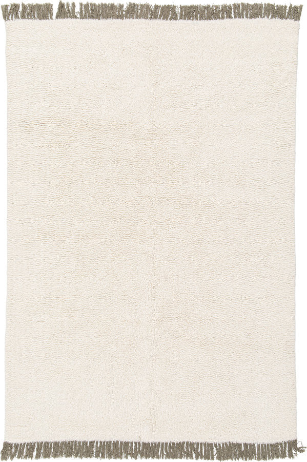 Tapis poils longs EDWIN uni à franges
