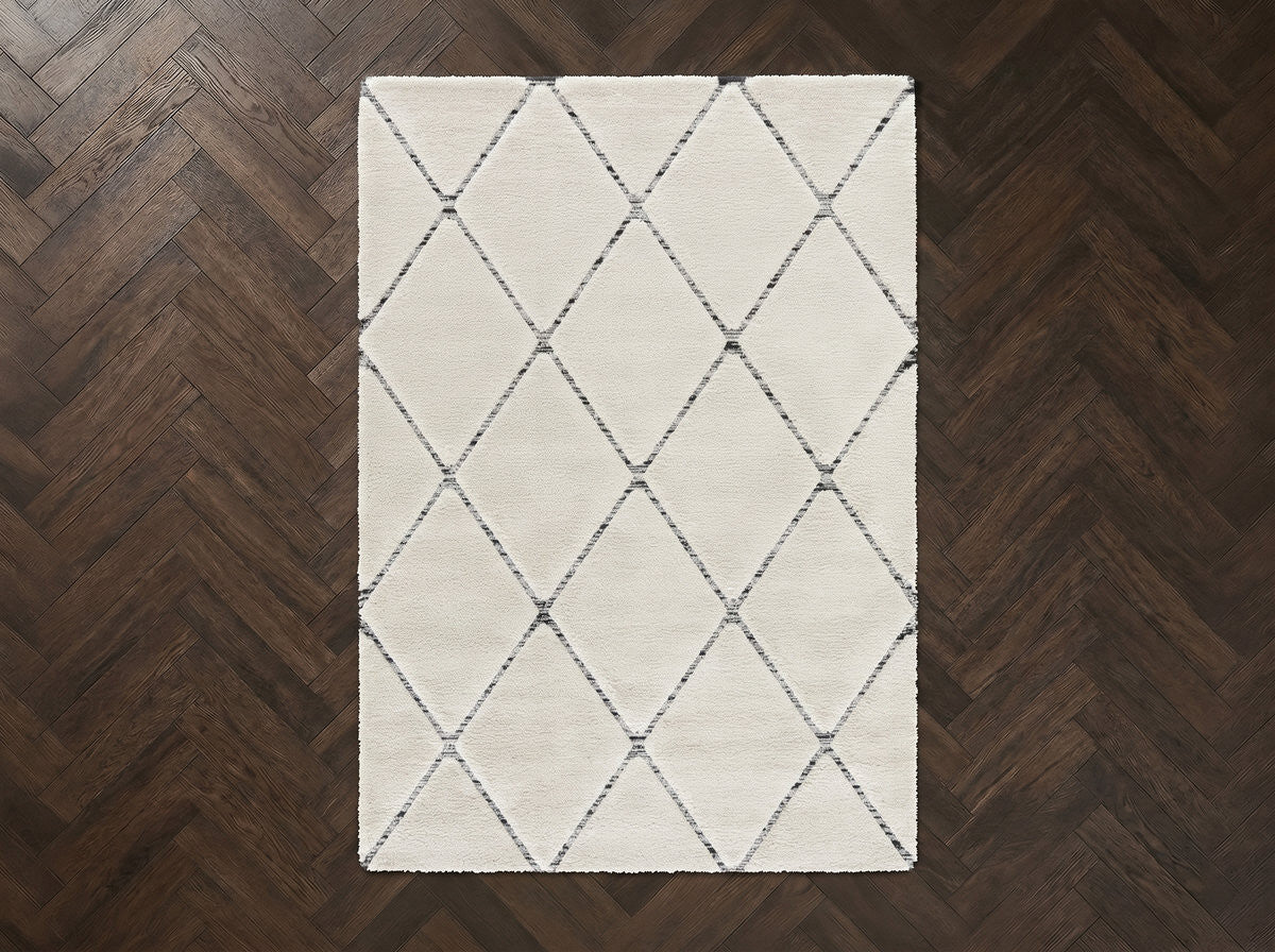 Tapis poils ras OPHELIE motif graphique