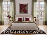 Ensemble avec lit coffre électrique ELIXA tissu texturé + matelas