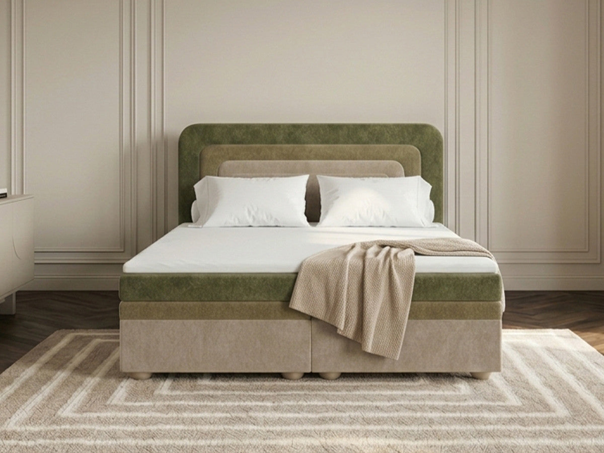 OPALINE-bed met opbergruimte van gestructureerde stof