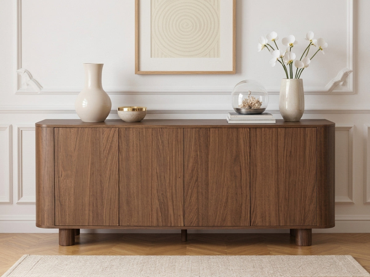 MALO 4-deurs dressoir 180 cm massief eiken fineer