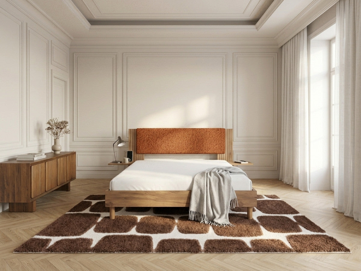 Lit LIOR lattes massives pieds en bois naturel