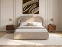 Lit coffre SIMONE tissu velours lisse