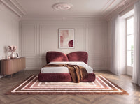 Lit bas DANAE tissu velours lisse