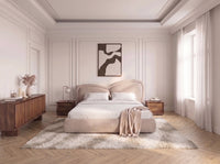 Lit bas DANIELA tissu velours lisse