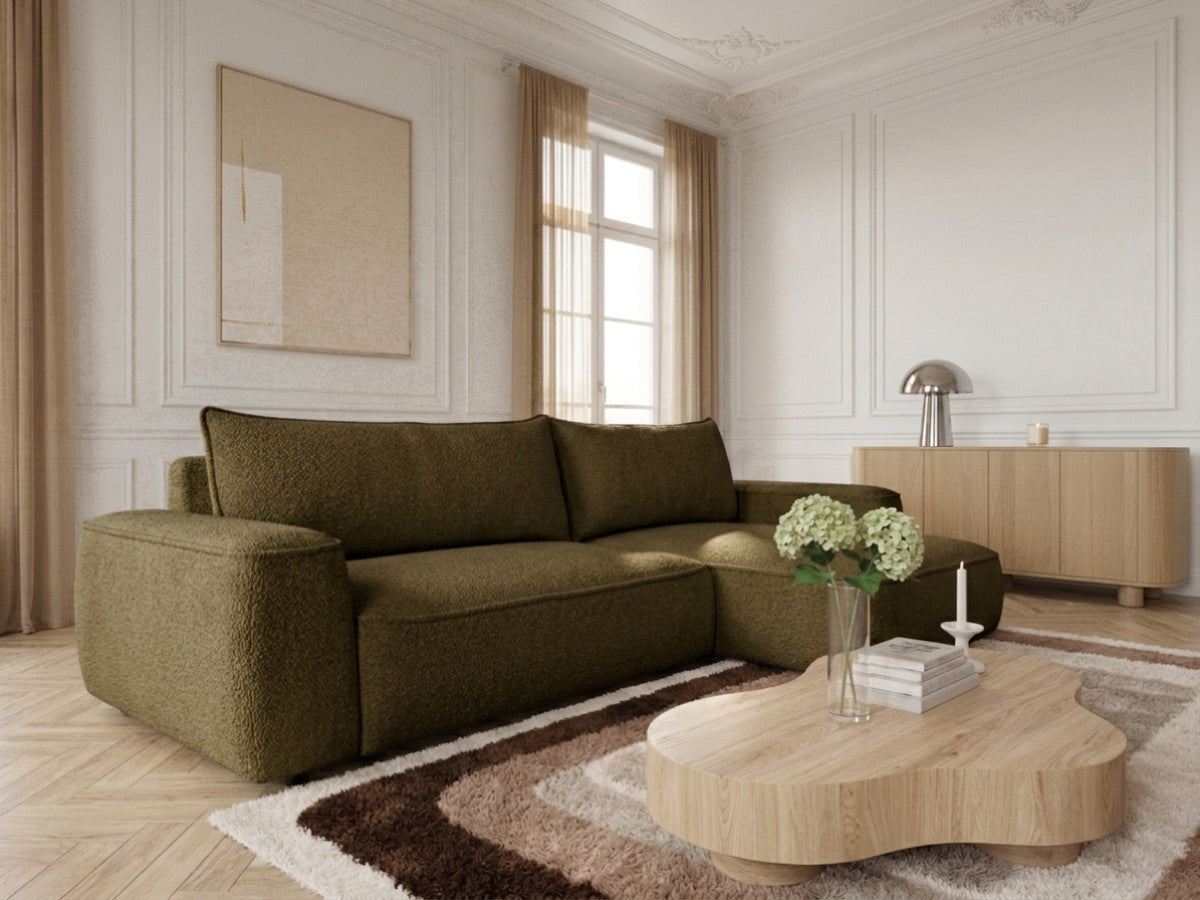 Canapé d'angle réversible convertible HONORE tissu chenille