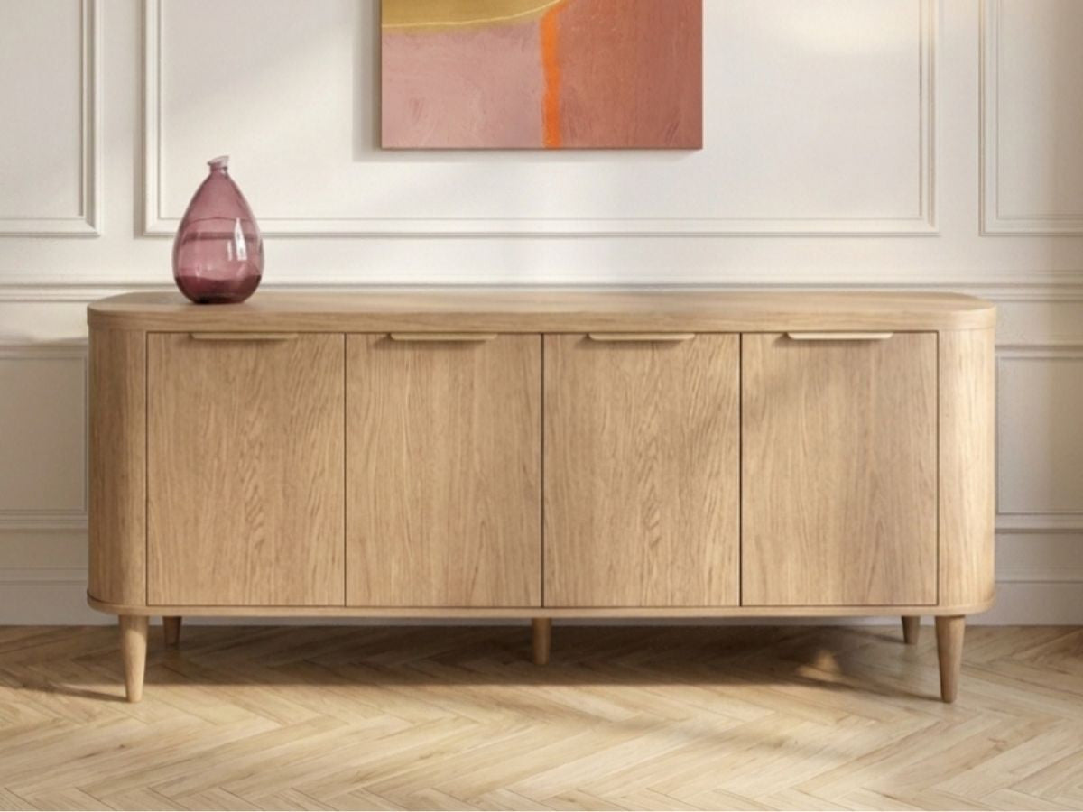 Dressoir 4 deuren 200 cm MAZARGUES eiken fineer