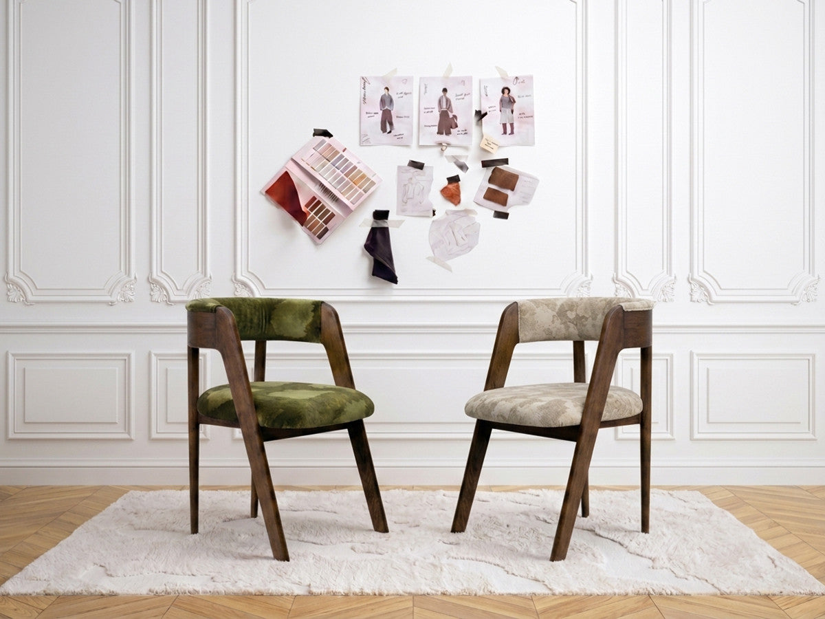 Lot de chaises BASTIDE tissu velours de soie