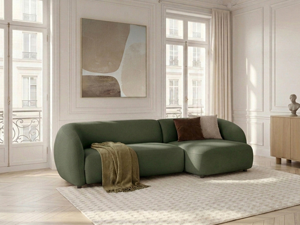 Canapé d'angle convertible avance-recule électrique HALO tissu lisse