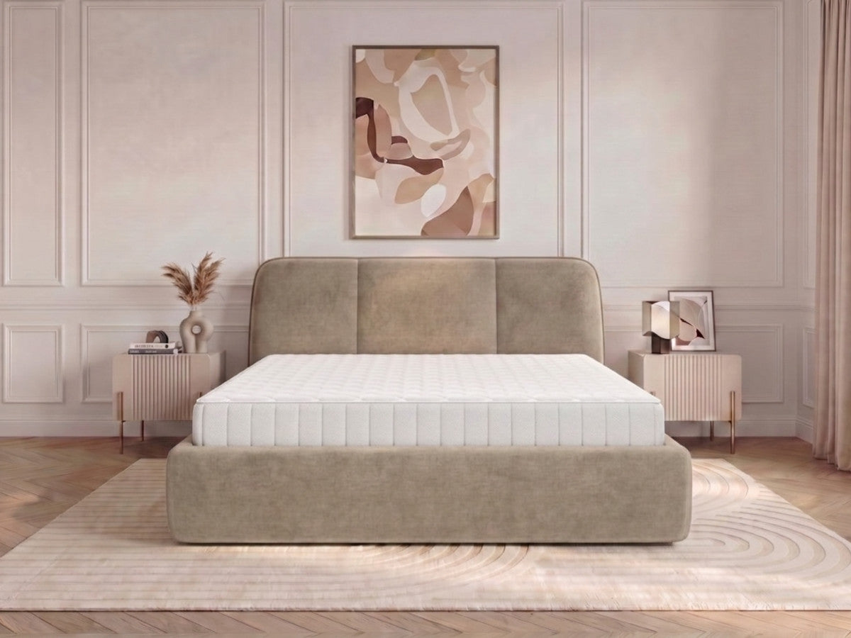 Set met opbergbed MOONA in glad fluweel + matras