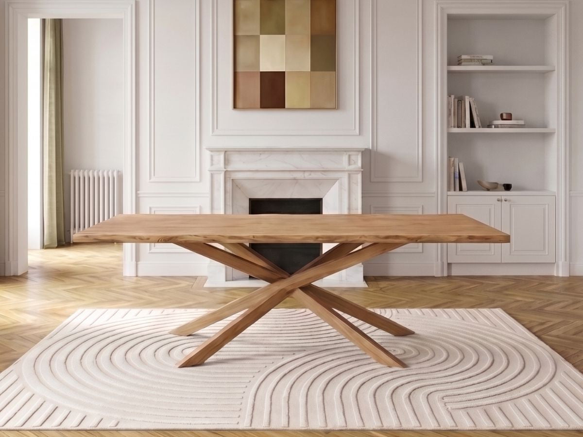 Verlengbare eettafel ZELIE massief eikenhout