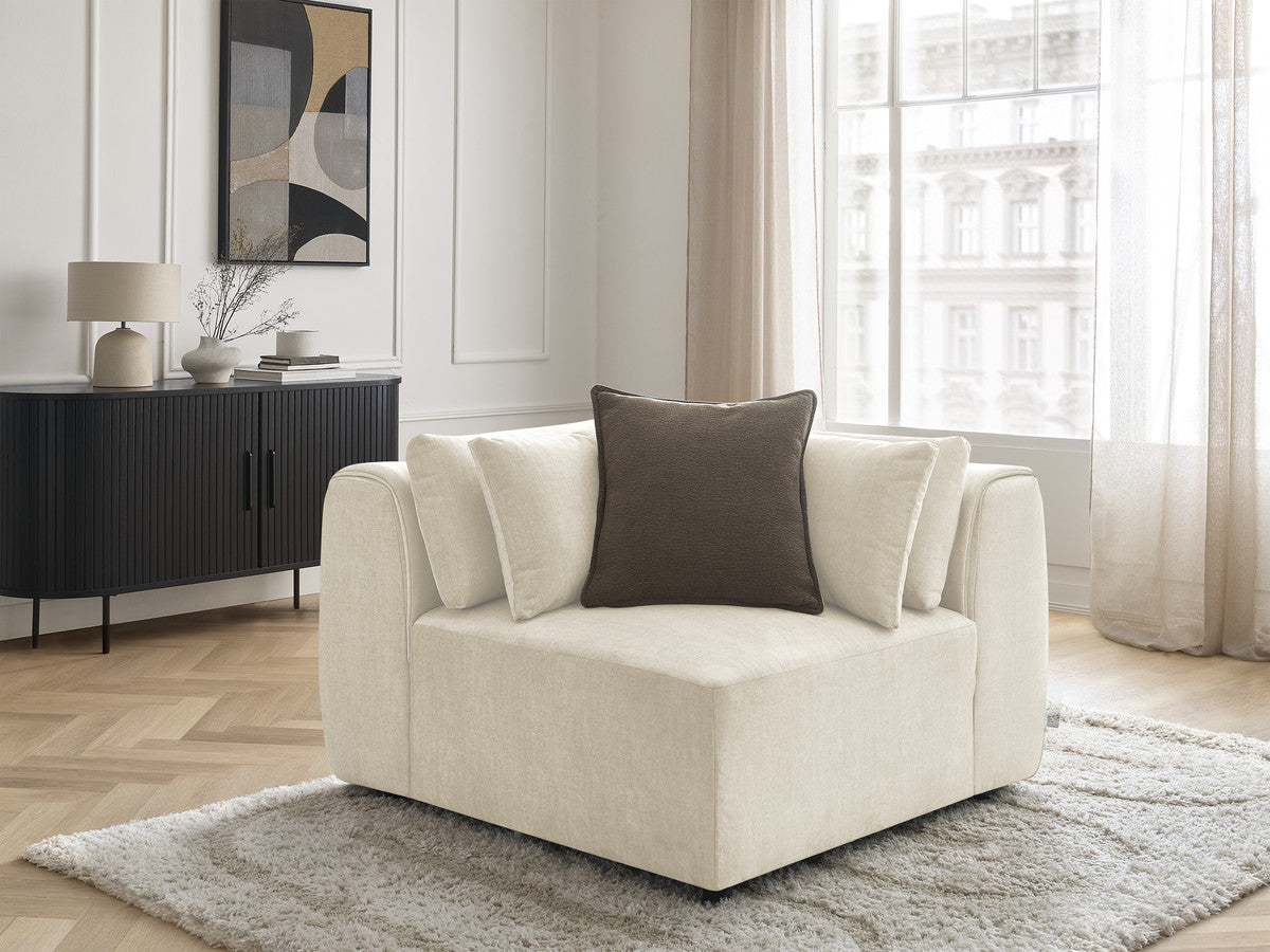 Angle avec têtière pour canapé modulable JANA tissu velours