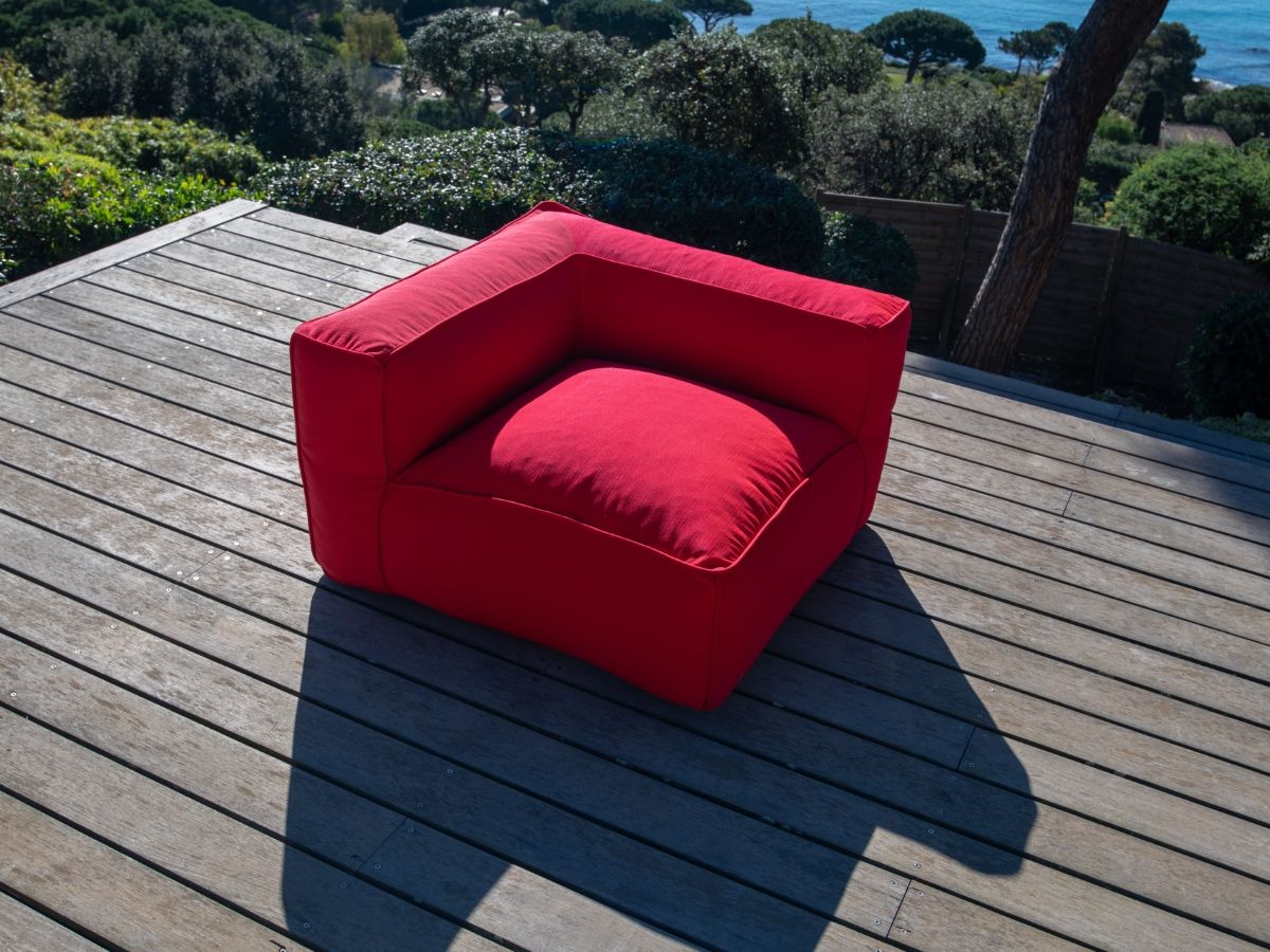 Angle pour canapé de jardin modulable GIULIA avec bâche de protection