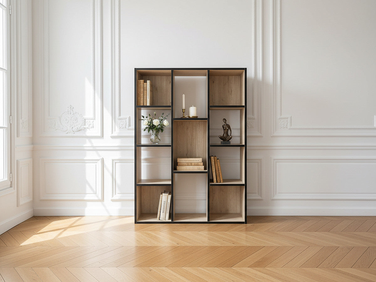 Bibliothèque réversible H.180 cm KAJAK effet chêne