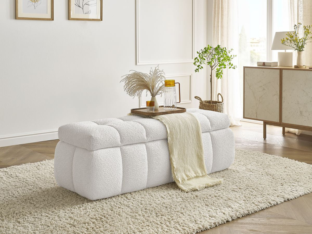 Bout de lit MONT-BLANC tissu bouclette