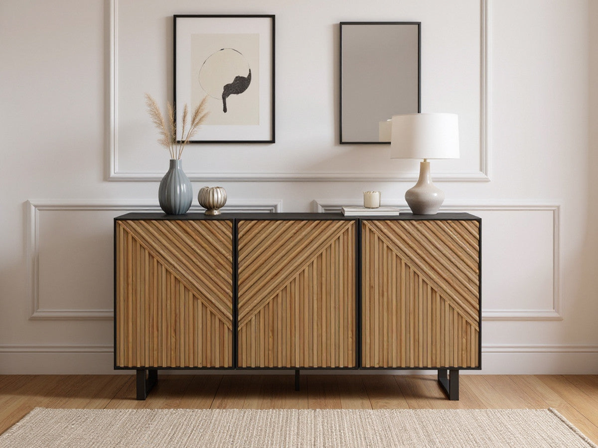 ALAIA 3-deurs dressoir 151 cm eiken effect