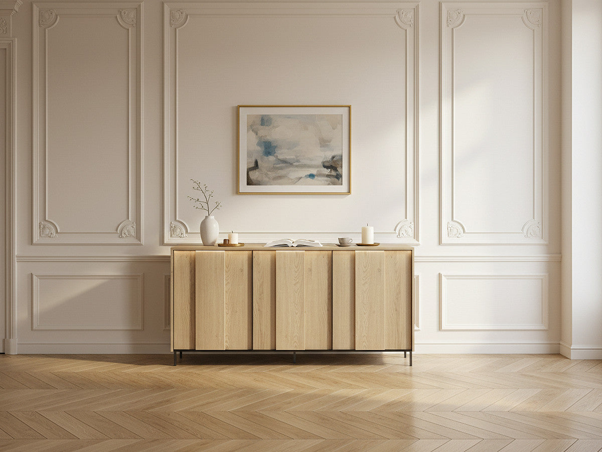 TILIA 3-deurs dressoir 167 cm eiken imitatie met LED