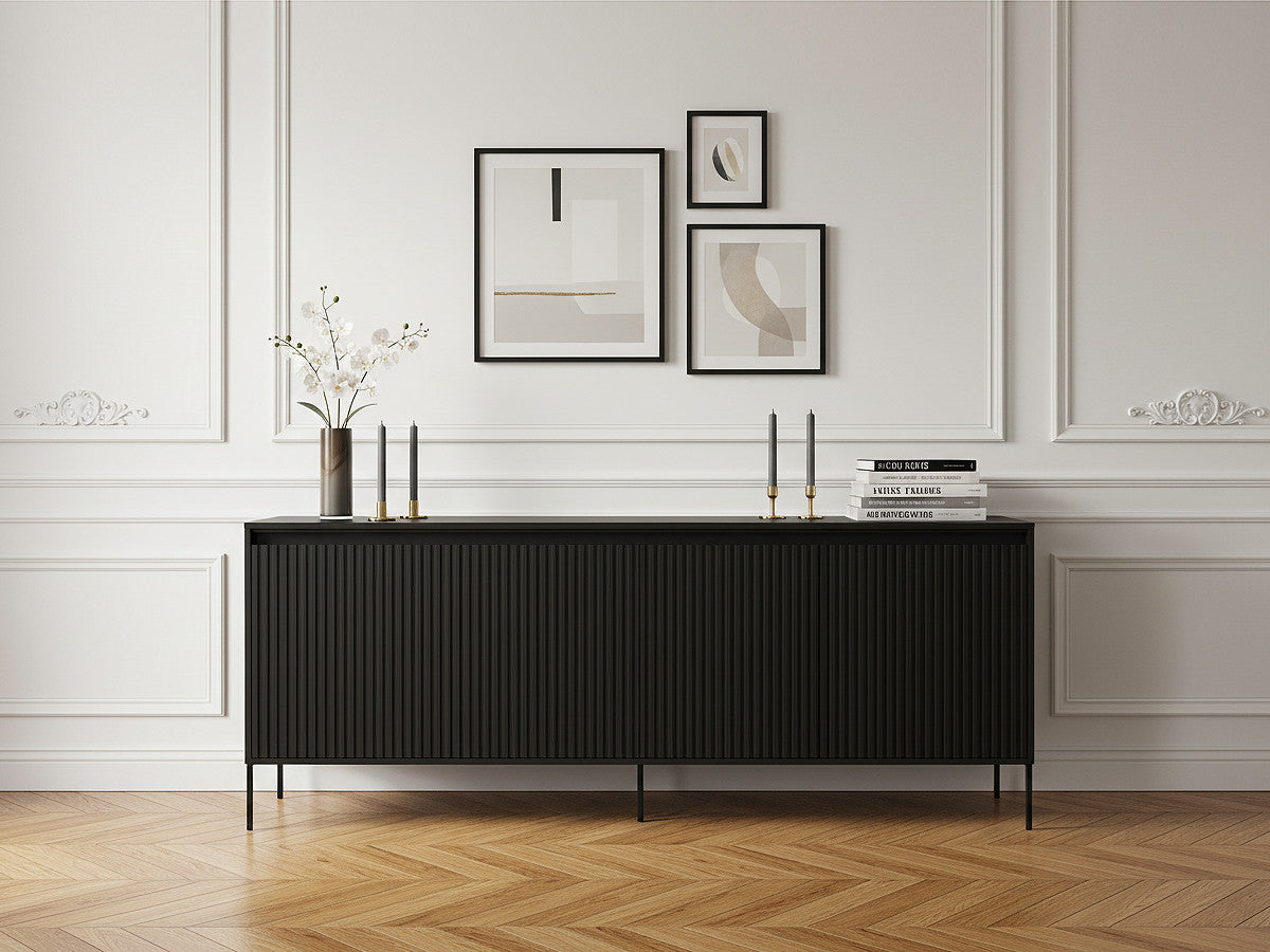 Buffet 4 portes 193 cm LENARA avec tasseaux et LED