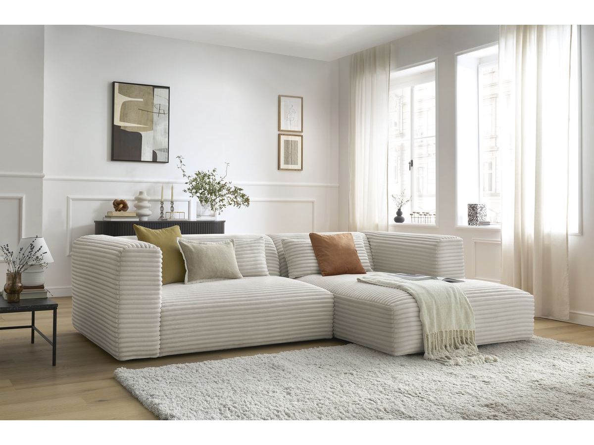 HARRY vaste hoekbank, grote zachte rib