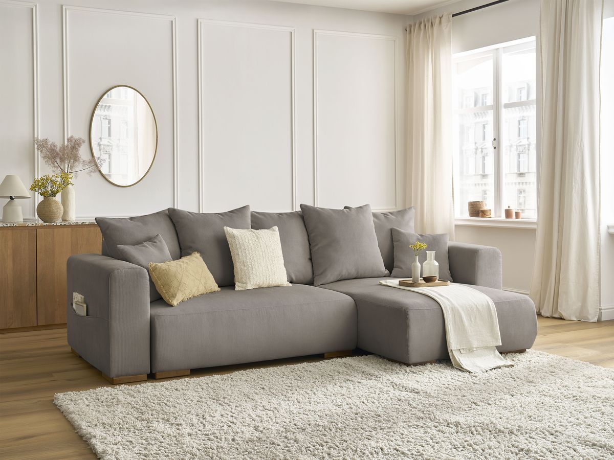 SIDONIE corduroy omkeerbare hoekbank met opbergvak