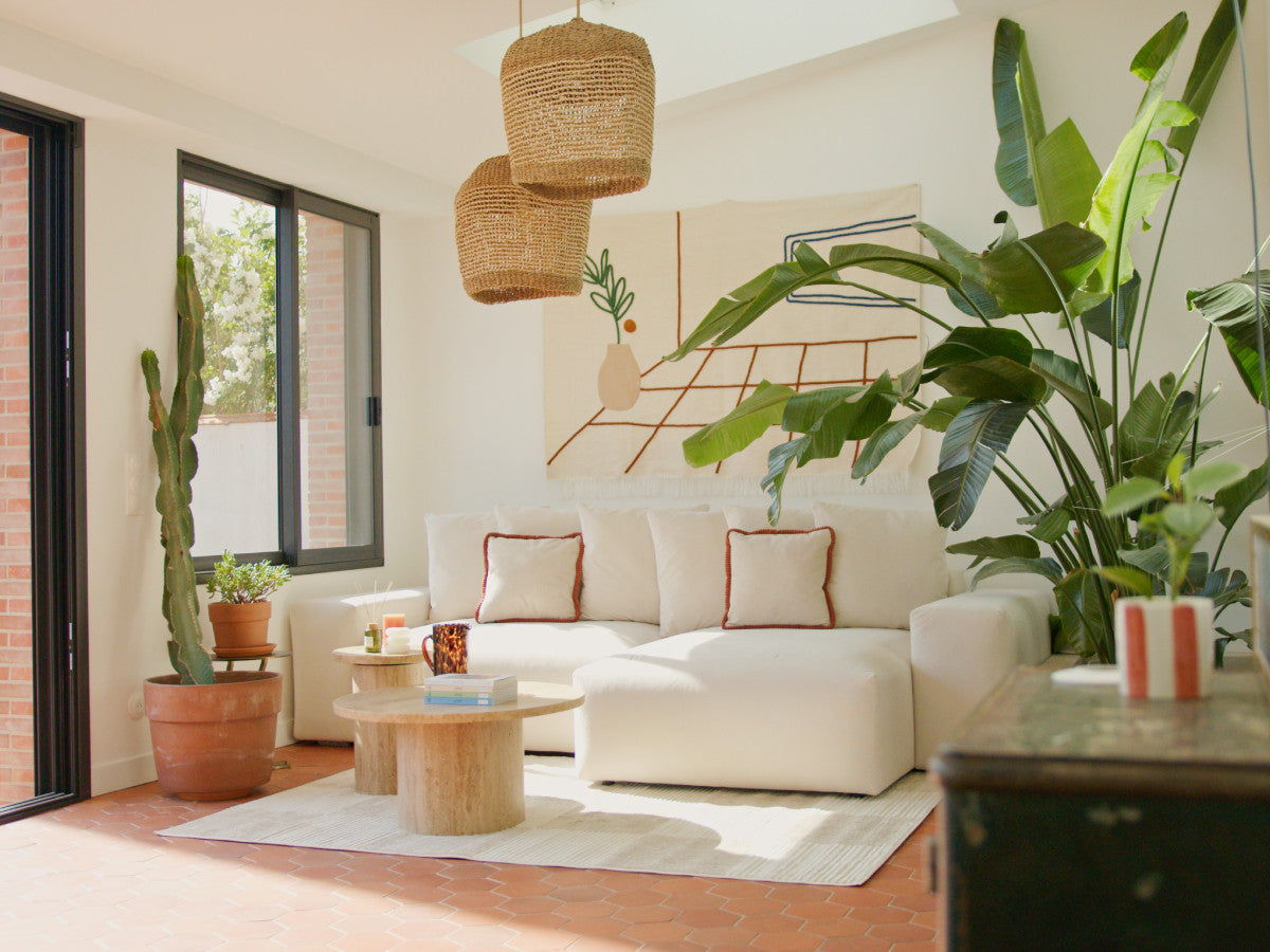 VOLTAIRE omkeerbare hoekslaapbank met opbergruimte, gladde stof