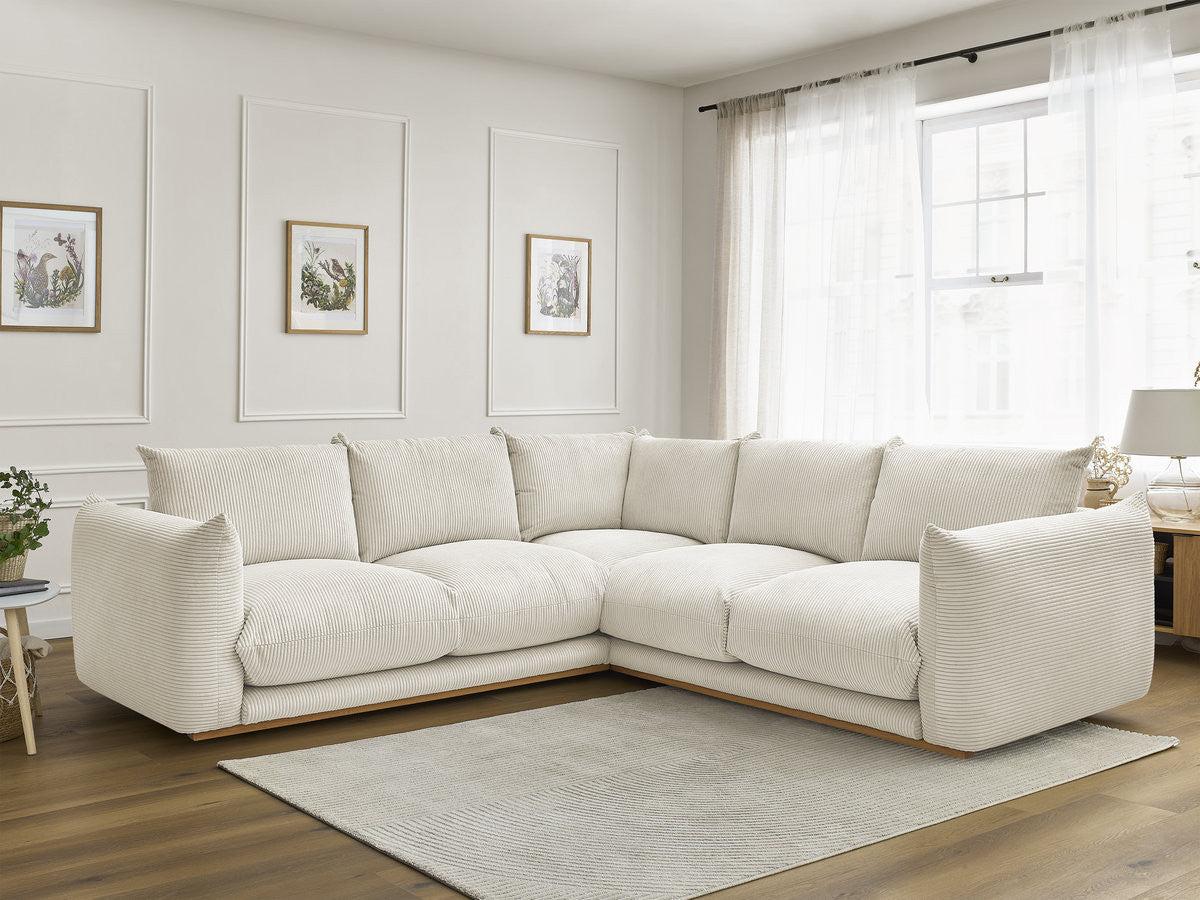 Canapé d'angle fixe ERNEST tissu velours côtelé