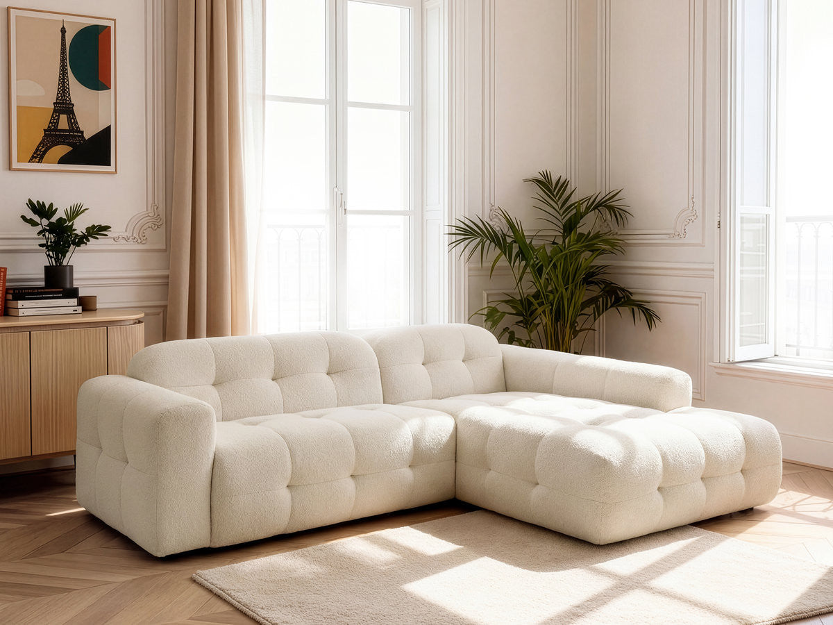 LAURA vaste hoekbank in gemêleerde stof