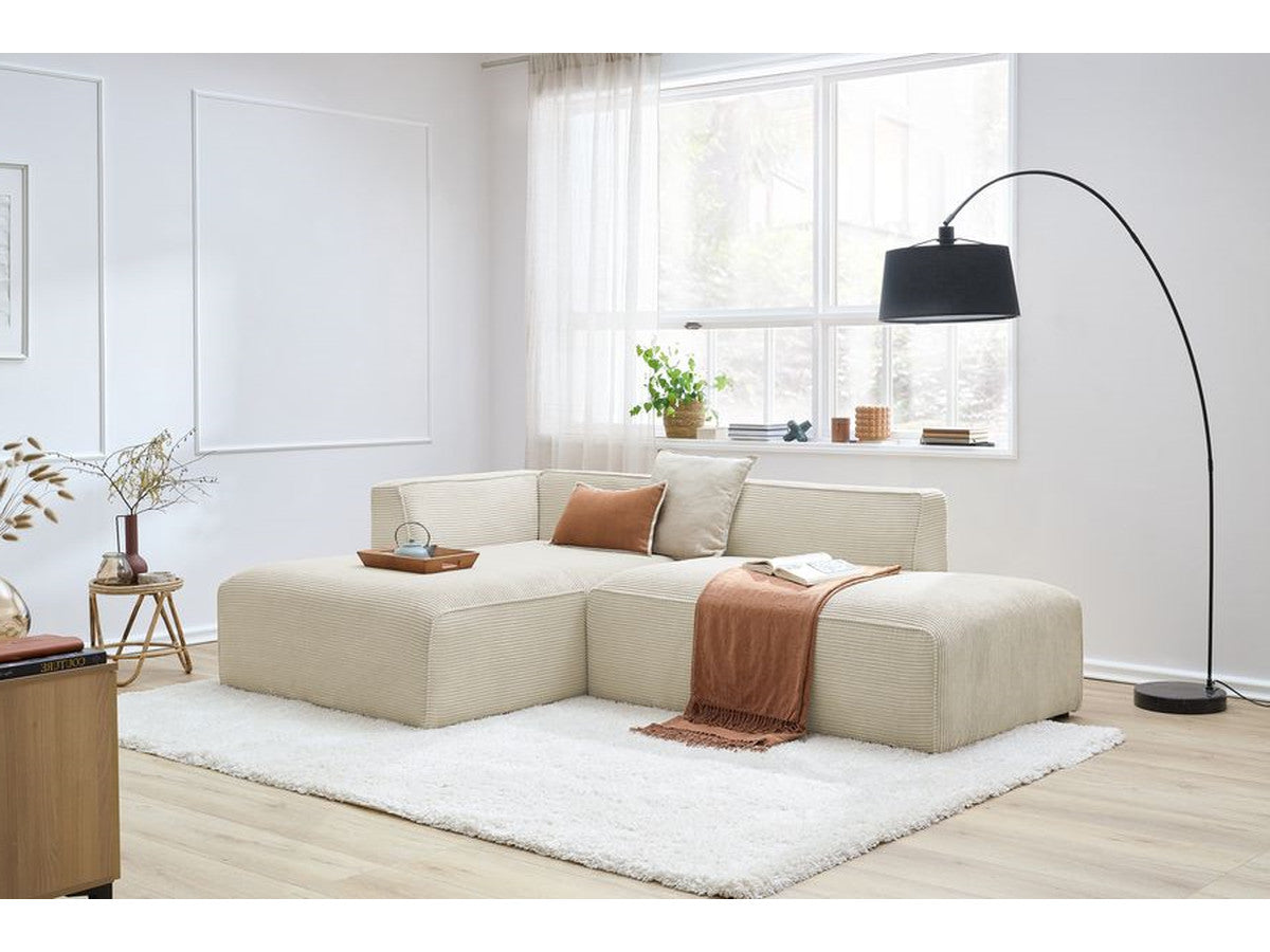 Canapé d'angle fixe MEGEVE tissu velours côtelé